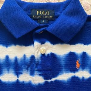 Boys blue & white polo